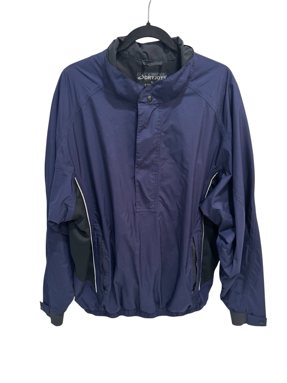 Mens Dry Joys by Foot Joy Golf Windbreaker Jacket Half Zip Blue/Black Size XL